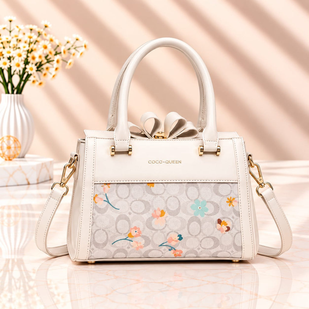 Coco Queen Printed Handbag – Premium New Style with Long Belt & 3 Compartments