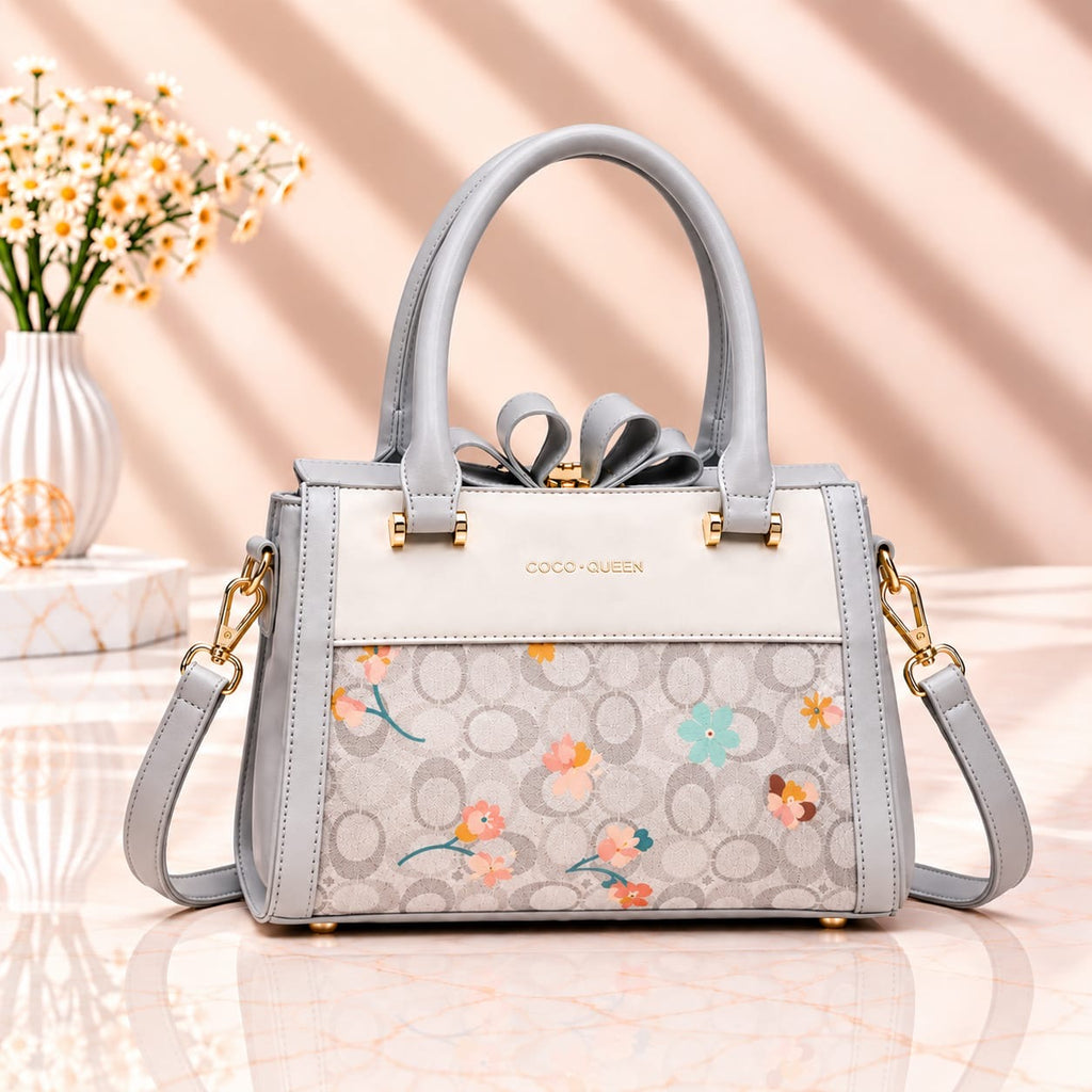 Coco Queen Printed Handbag – Premium New Style with Long Belt & 3 Compartments