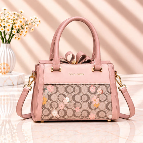 Coco Queen Printed Handbag – Premium New Style with Long Belt & 3 Compartments