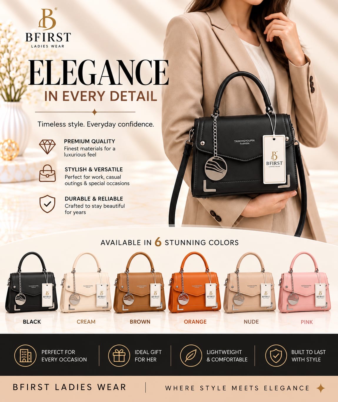Taihong Branded Shoulder Bag for Girls – Imported Premium Collection